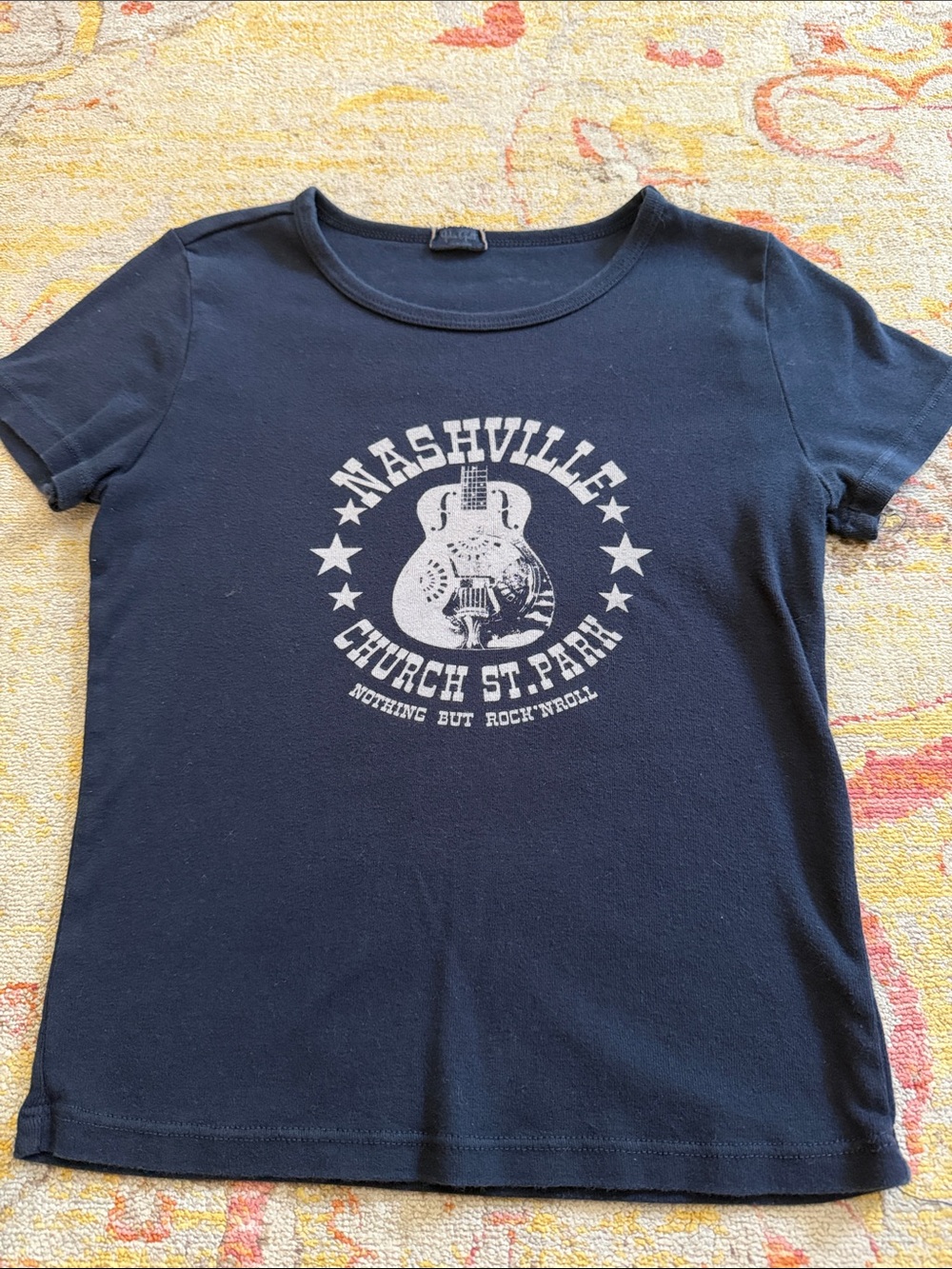 Brandy Melville Navy Blue Nashville Graphic Tee